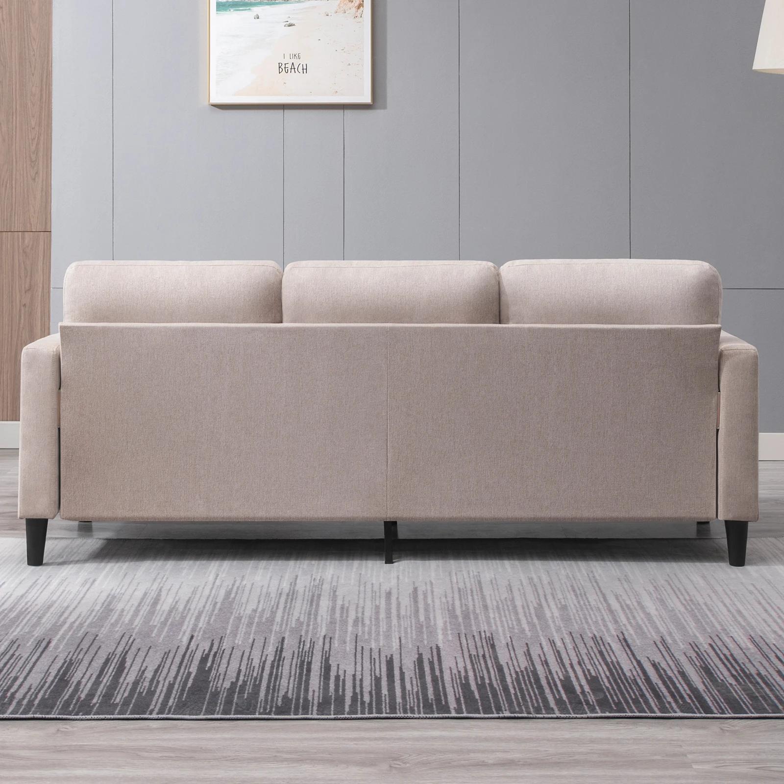 HORGgland-Canapé en tissu de lin O78, canapé sectionnel avec rangement, en forme de Script libre, mo