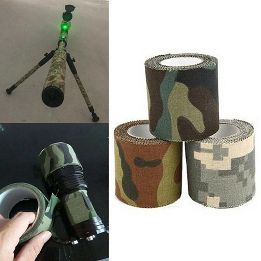 Ruban Camouflage Invisible 4,5 m pour Extérieur, Réutilisable, Auto-adhésif, pour Fusil de Chasse, T