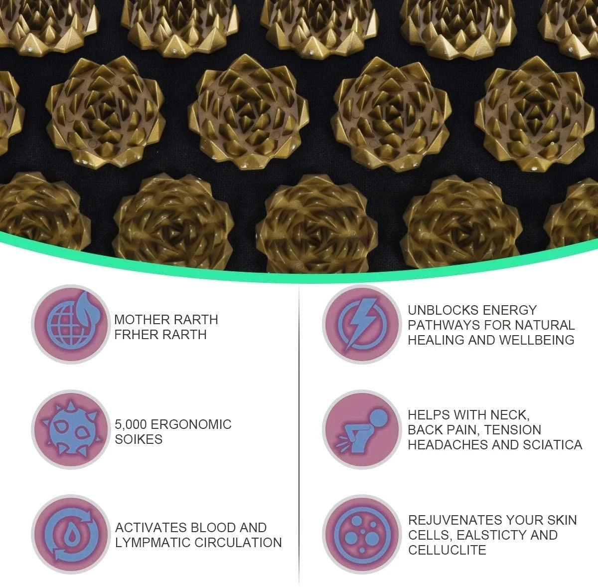 Tapis de Yoga d'acupression, coussin applicateur de Kuznetsov, Massage Sensi, aiguilles corporelles 