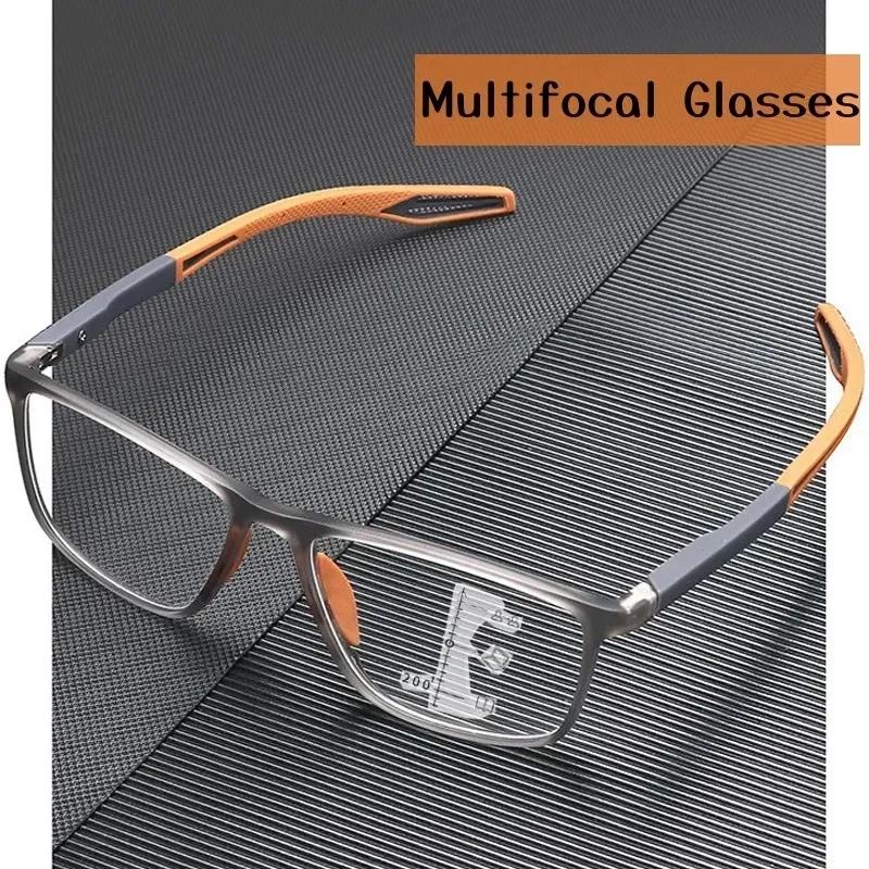TR90 Anti-lumière bleue multifocale lunettes de lecture hommes femmes progressif près de loin lunett