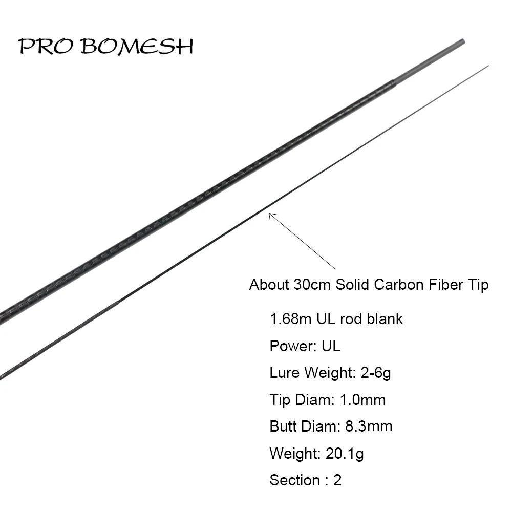 Pro Bomesh 1 ensemble 1.68m UL L 2 sections emballage des rayons X tige de voyage en Fiber de carbon