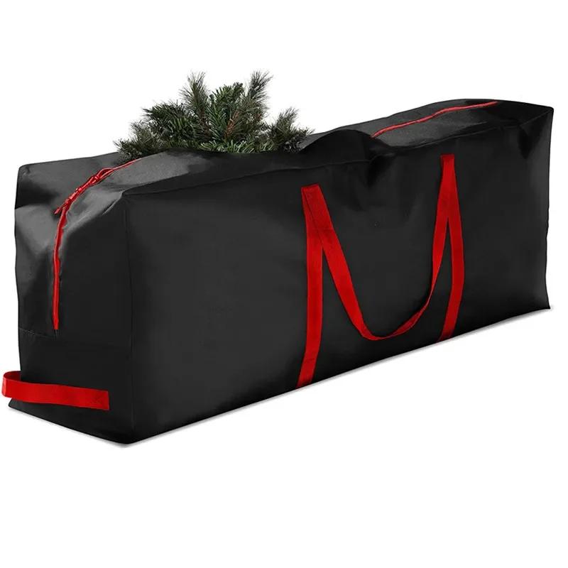 Sac d'arbre de noël pliable en tissu Oxford, sac de rangement de couronne de décoration de noël pour