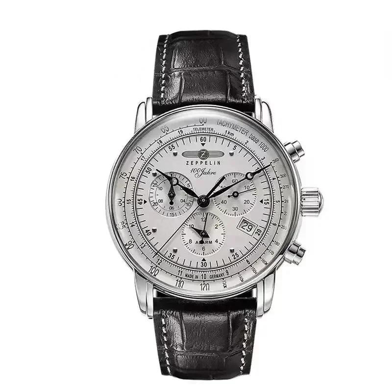 Nouvelle montre-bracelet automatique Zeppelin 2026 avec date, chronographe à trois aiguilles, multif
