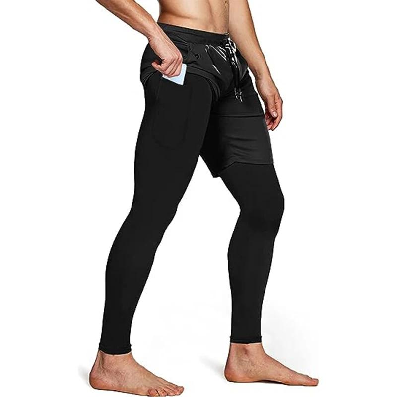 Pantalons de Sport pour hommes 2 en 1, survêtements d'athlétisme, vêtements d'entraînement, de Joggi