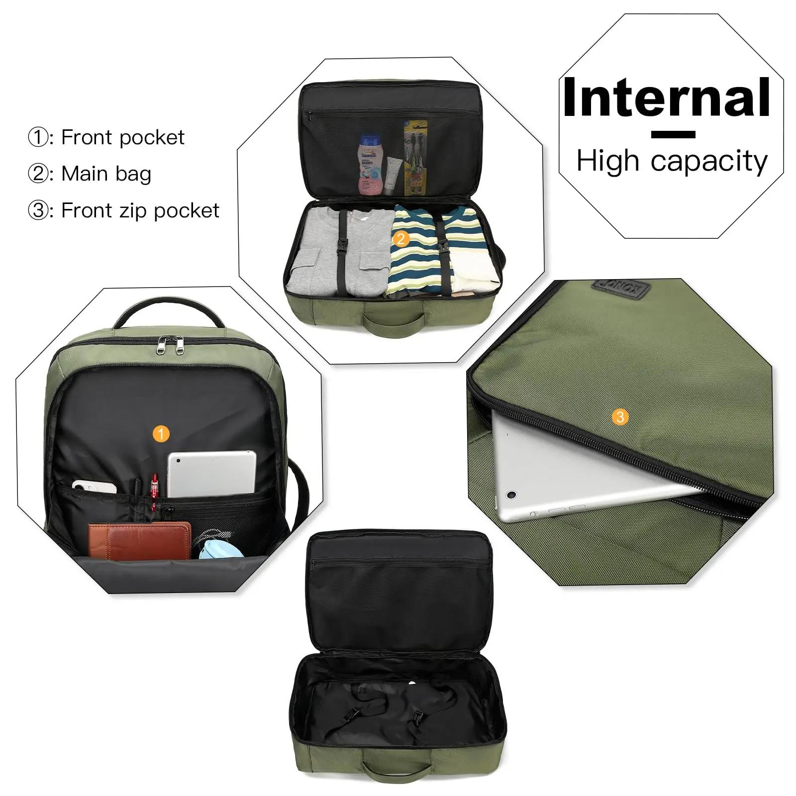 KONO Travel Backpack bagage à main |   Imperméable et résistant aux avions |   Protège-détons 38L | 