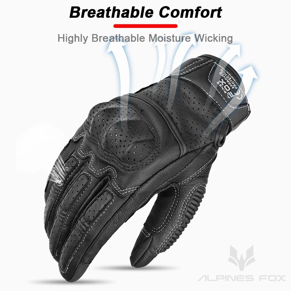 Gants de moto en cuir marron vintage pour hommes, certification CE, équitation Hurbike, écran tactil