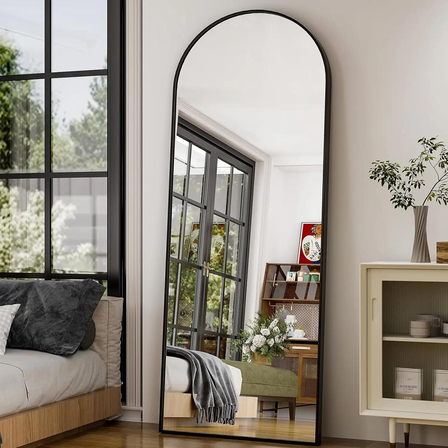 Miroir pleine longueur arqué 26" x 71" - Miroir complet - Miroirs de sol extra larges pour chambre, 