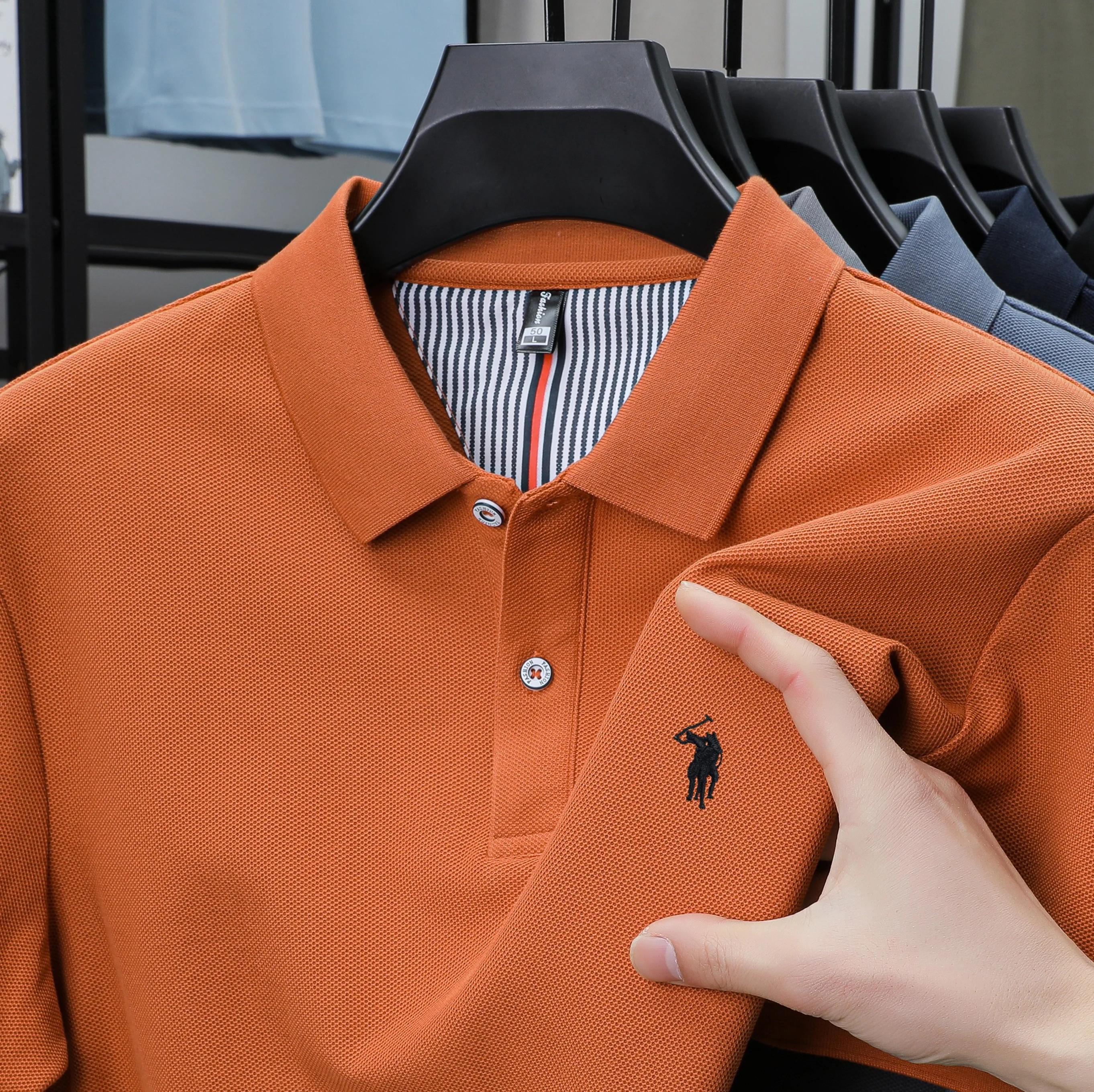 Polo d'été brodé à manches courtes pour homme, respirant et à séchage rapide, idéal pour le quotidie