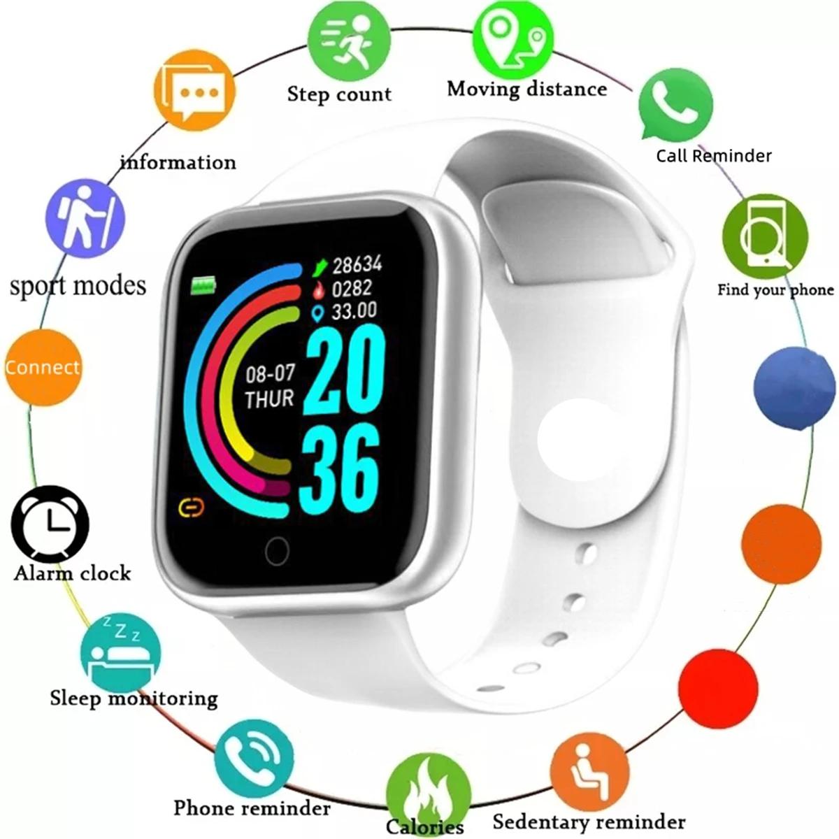 Montre connectée pour femmes et hommes, montre-bracelet Bluetooth, lecteur de musique, Fitness, Spor