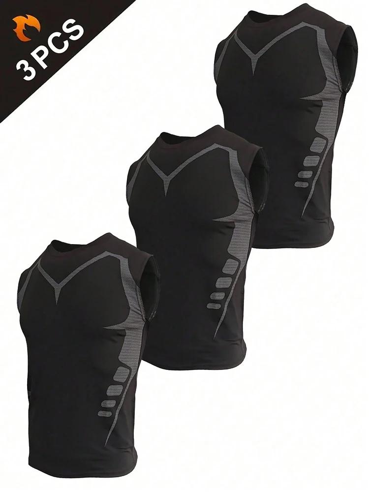 Maillot de sport élastique à compression pour homme, sous-vêtement respirant, séchage rapide, absorb