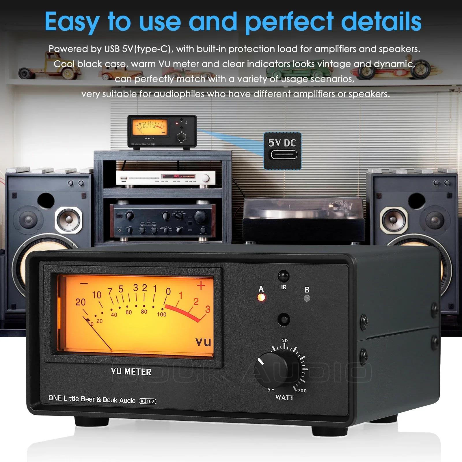 Douk Audio-Sélecteur d'amplificateur VU102, boîtier de commutation de haut-parleur à 2 zones avec VU