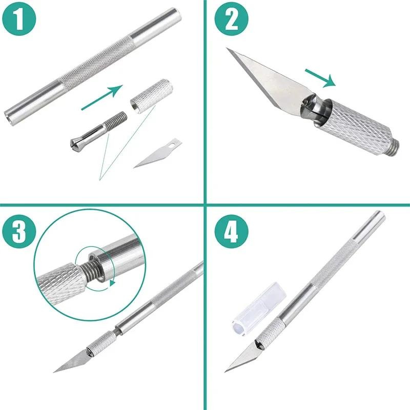 Lames de couteau de Scalpel en métal, lames de couteau à graver pour Sculpture sur bois, remplacemen