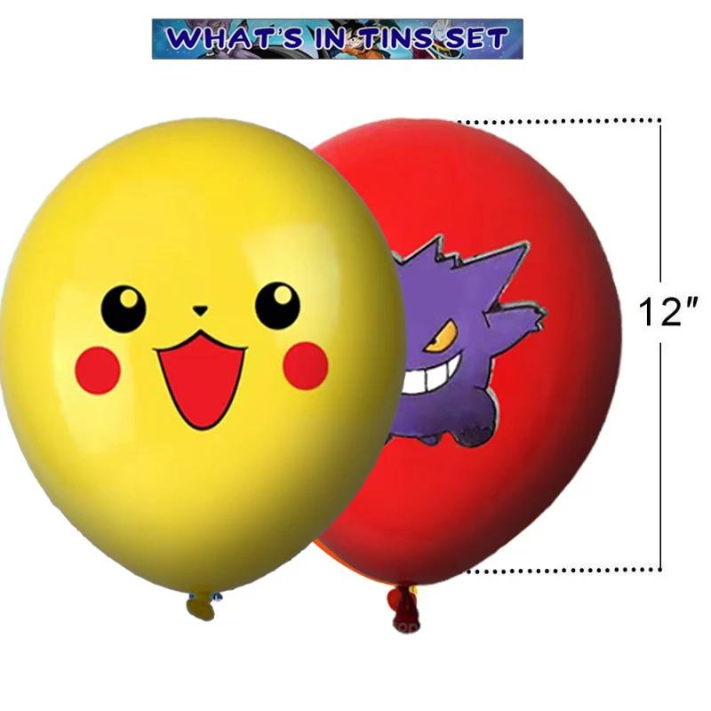 24 pièces ballons Pokemon pour anniversaire 12 pouces dessin animé ballon en Latex fête d'anniversai