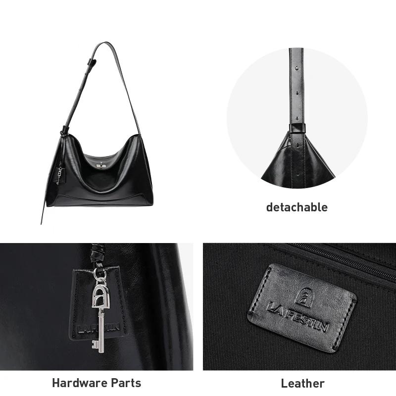 LA FESTIN-Sac à Bandoulière en Cuir de Grande Capacité pour Femme, Fourre-Tout Populaire à la Mode