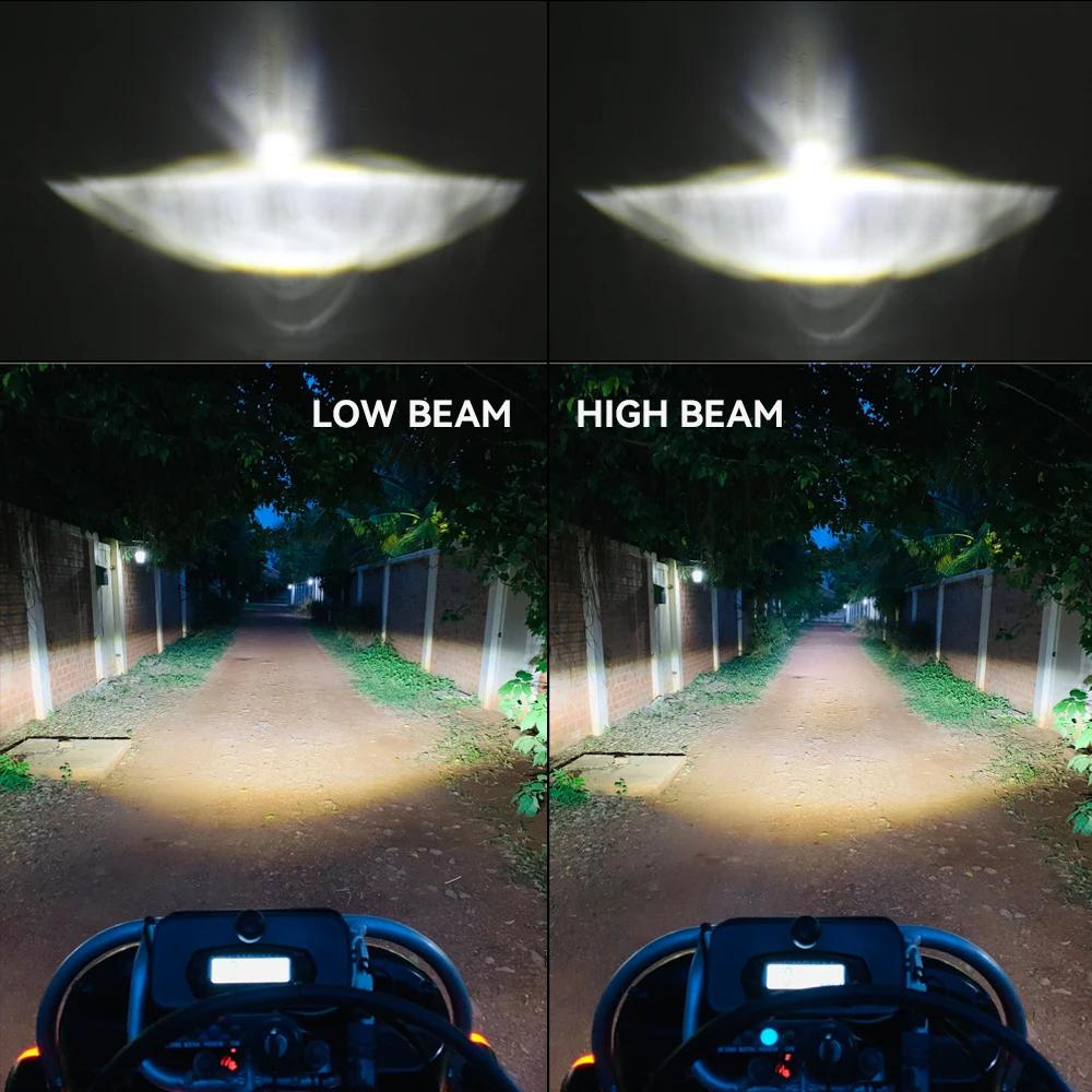 Phare 5.75 pouces noir Halo Angel Eyes LED pour Harley Sportster 1200 883 Street Softail Dyna 5-3/4 