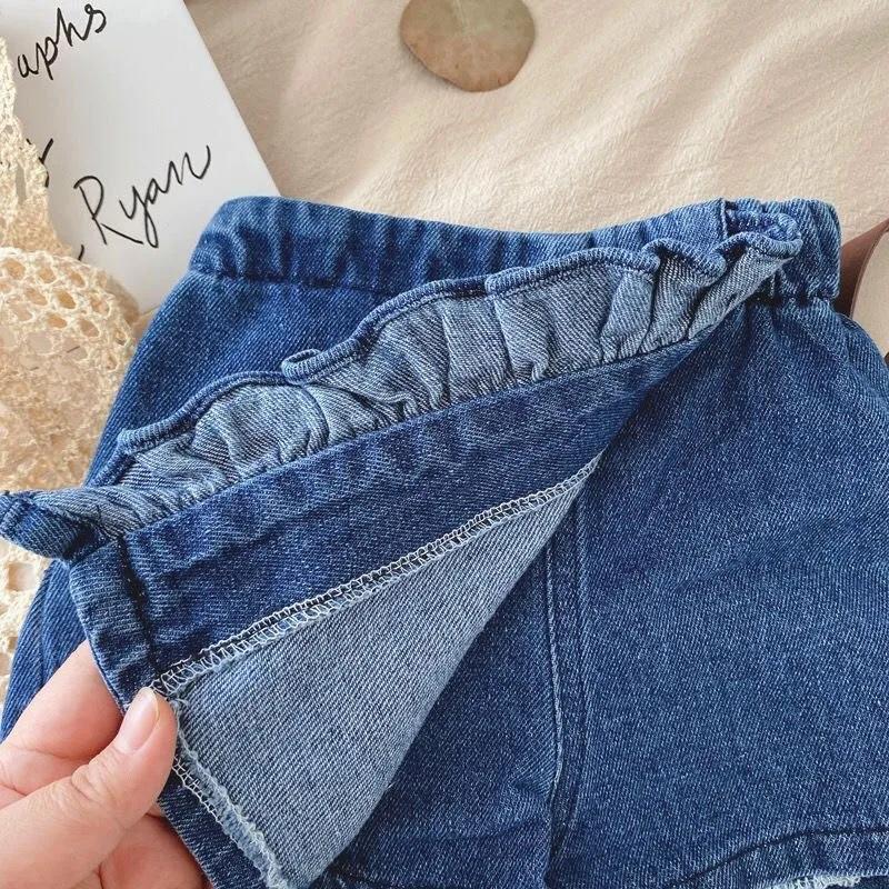 MILANCEL-Ensemble de vêtements d'été pour enfants, 2 pièces, haut amissié + short en jean, style fin