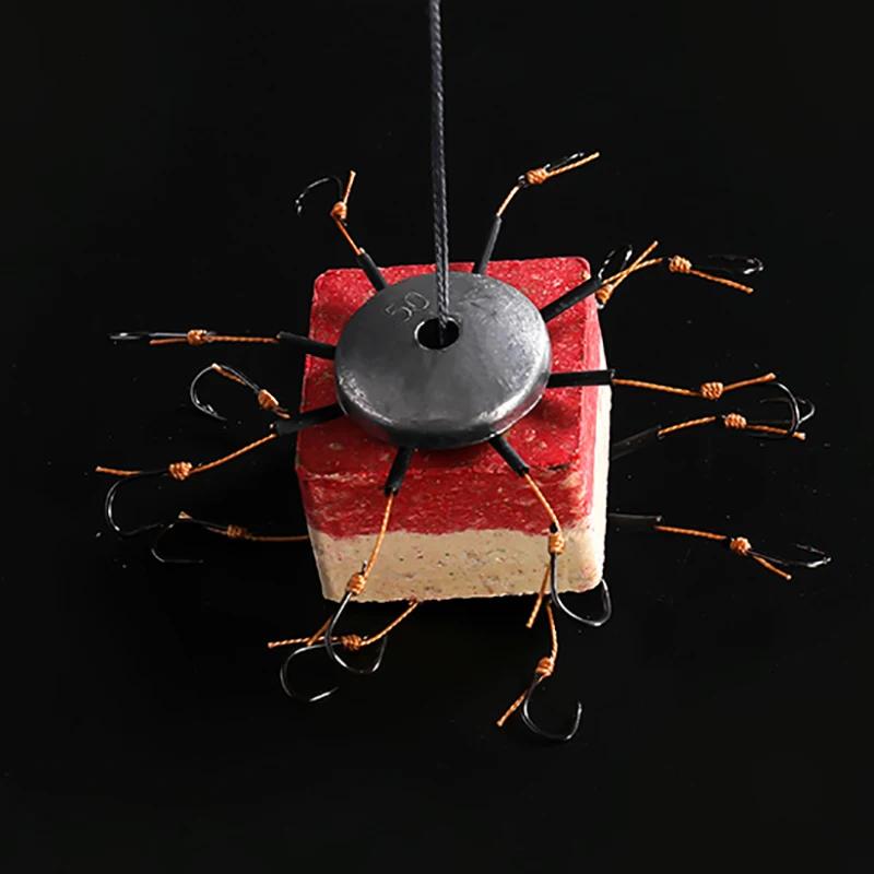 Appât carré rouge vert aromatisé au lait pour crochet rabattable – Convient pour la pêche à la carpe