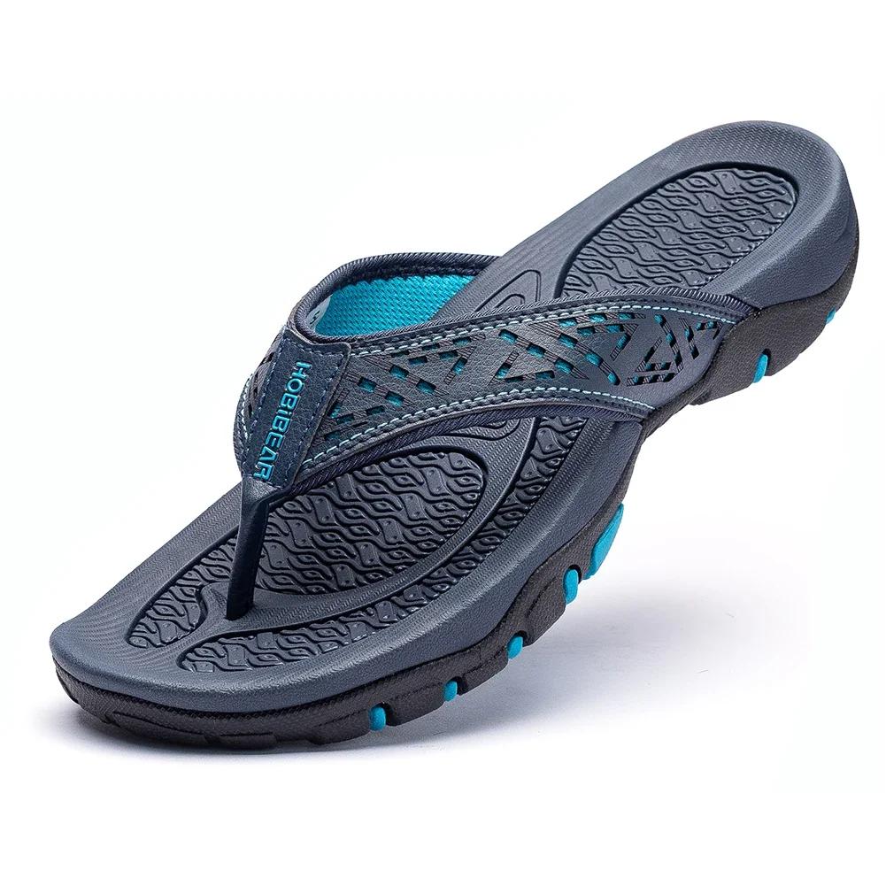 Tongs d'été pour hommes, pantoufles en cuir, sandales tongs, chaussures de plage, grande taille 49 5