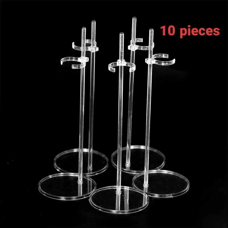 Présentoir de poupée Transparent, 10 pièces, Support de pied de taille en plastique, Support de bric