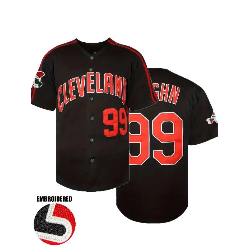Maillot de film Ricky Vaughn pour hommes, maillots de baseball pour fans de sport cousus Hip Hop des