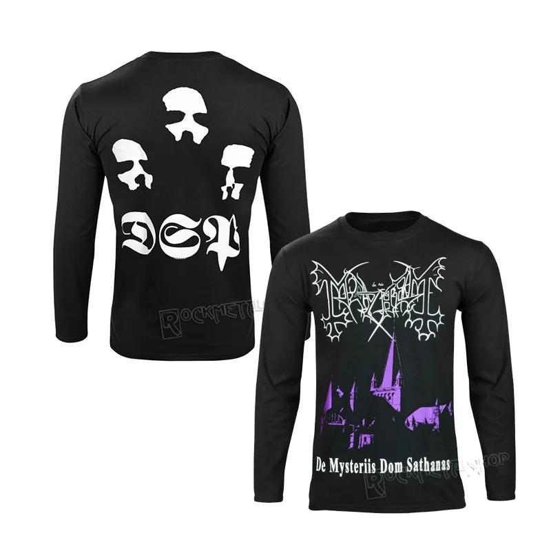 Vente chaude métal noir MAYHEM groupe street rock américain rétro 3D imprimé T-shirt hommes à manche