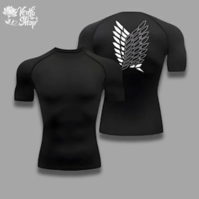 AOT, Levi Ackerman, Attack on Titan, Anime, Gym, Compresseur, Muscleshirt, Merch, Vêtements de Fitne
