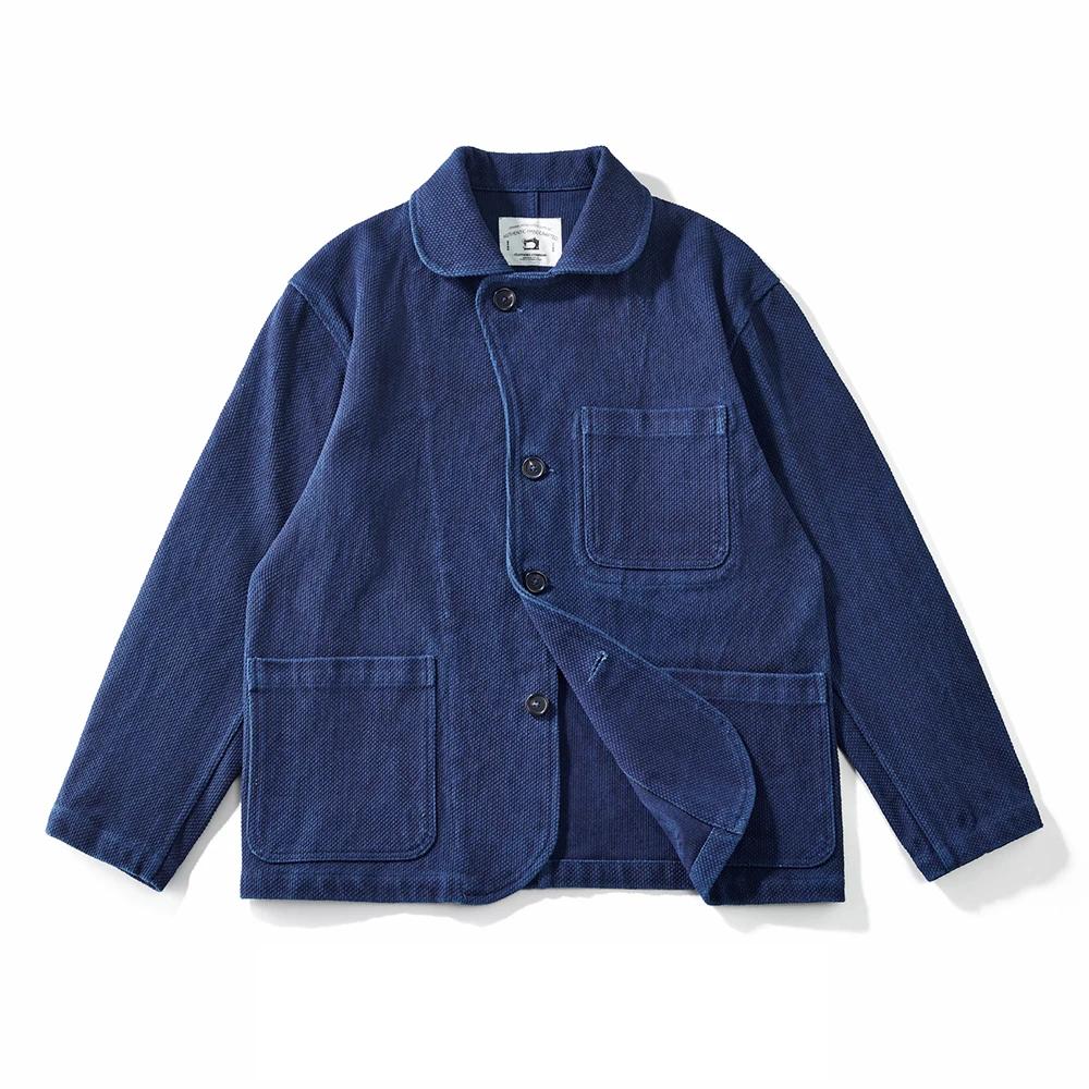 Veste Indigo poids lourd hommes automne hiver vêtements de travail Vintage veste d'outillage bleu te