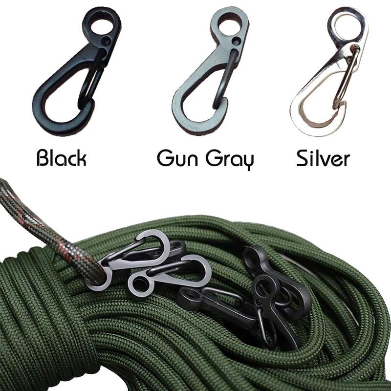 10 pièces/lot Mini mousqueton paracorde équipement tactique crochets porte-clés Camping EDC survie e