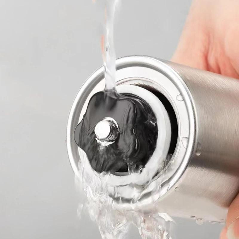 Moulin à café manuel Portable en acier inoxydable, avec bavures en céramique, paramètres réglables, 