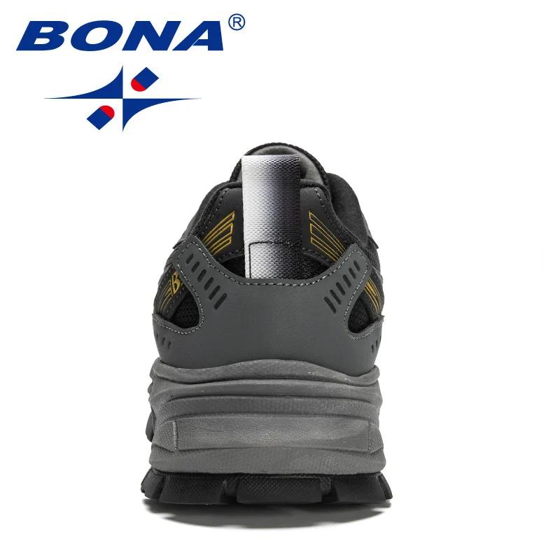 BONA nouveaux créateurs Action cuir maille chaussures de Jogging hommes respirant chaussures de cour