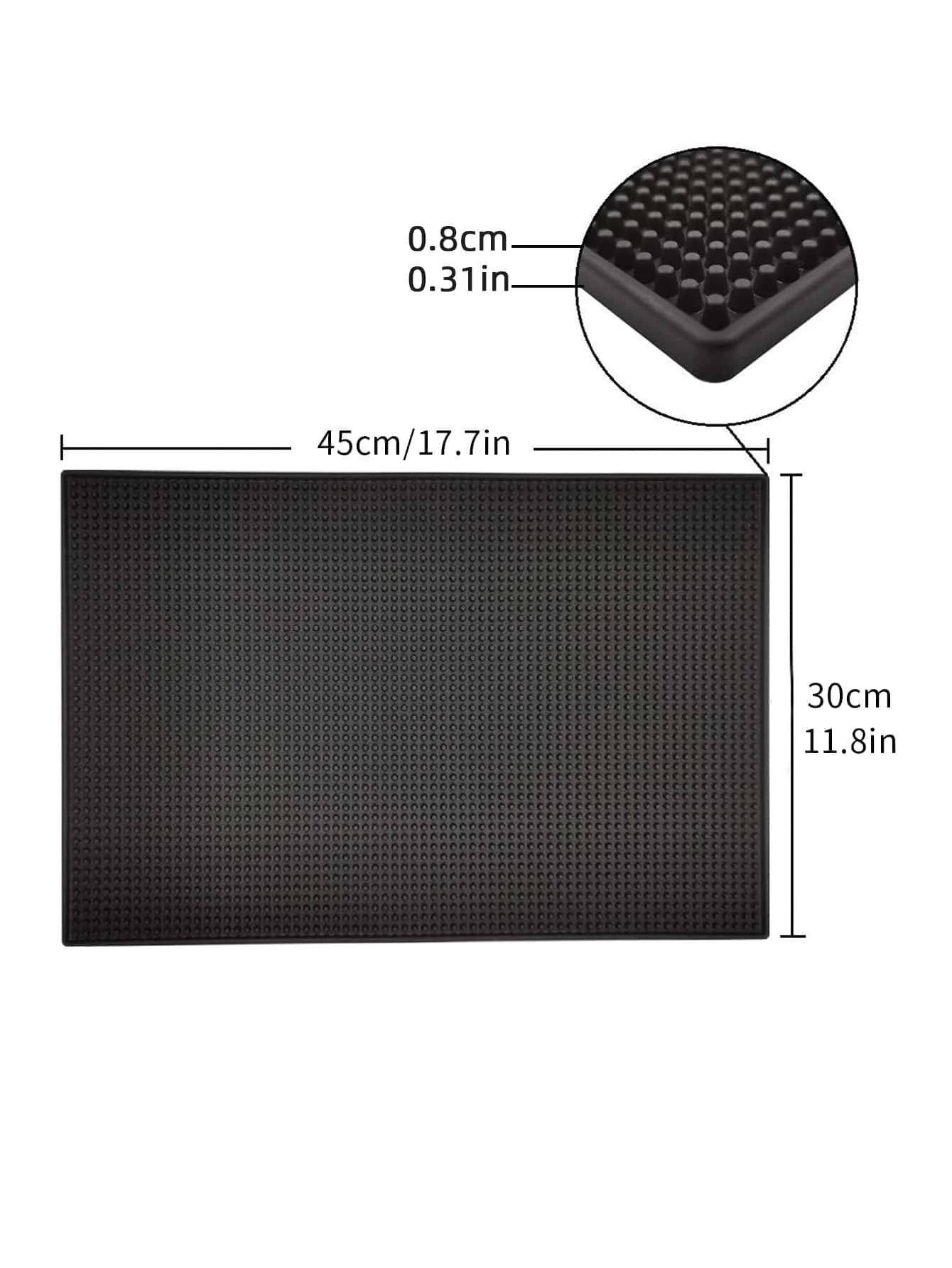 Leeseph Tapis de bar 17,7 x 11,8 pouces d'épaisseur Tapis de déversement de barre noir durable et él
