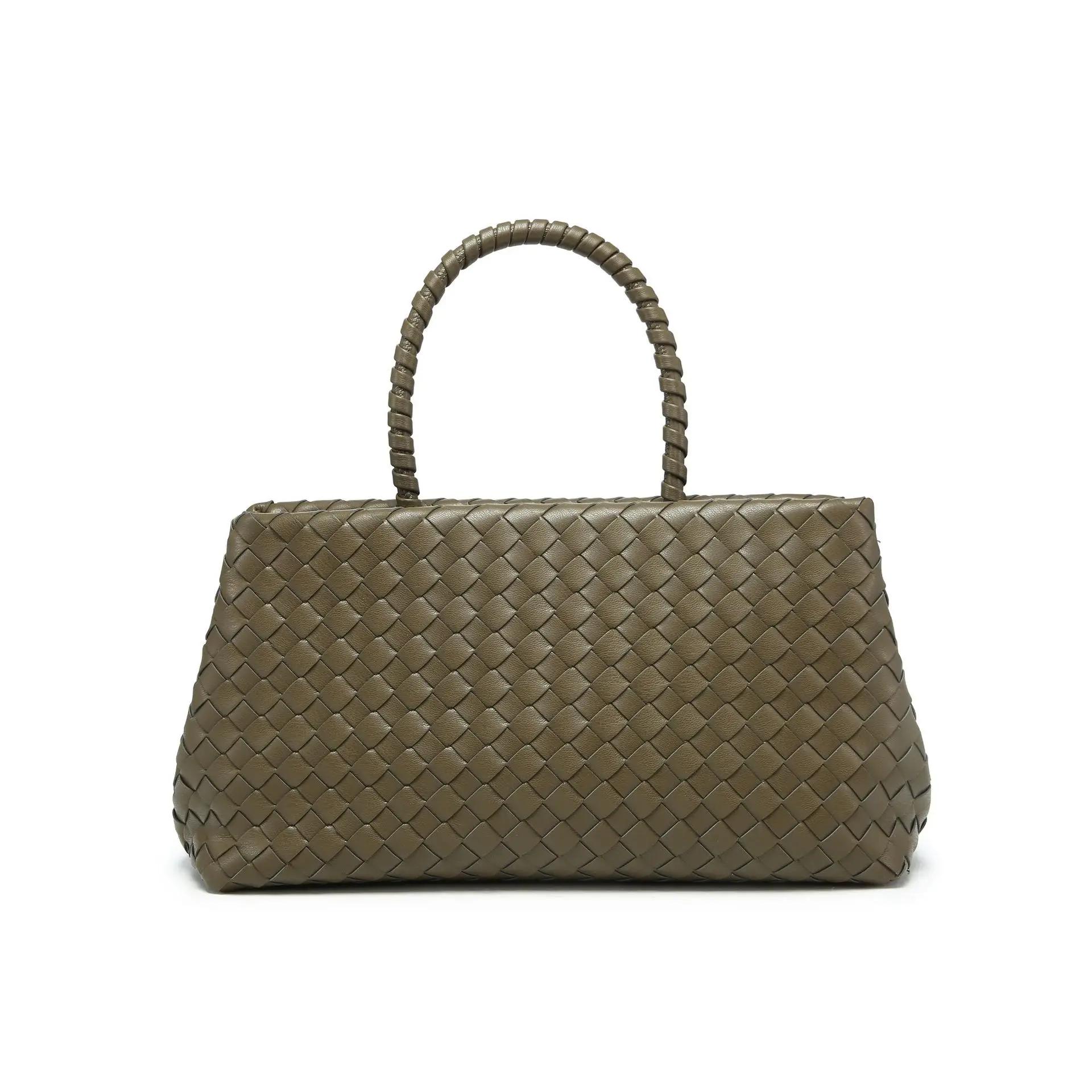 Nouveauté tissage Style femmes sac à main de luxe en cuir PU fourre-tout décontracté spacieux sac de