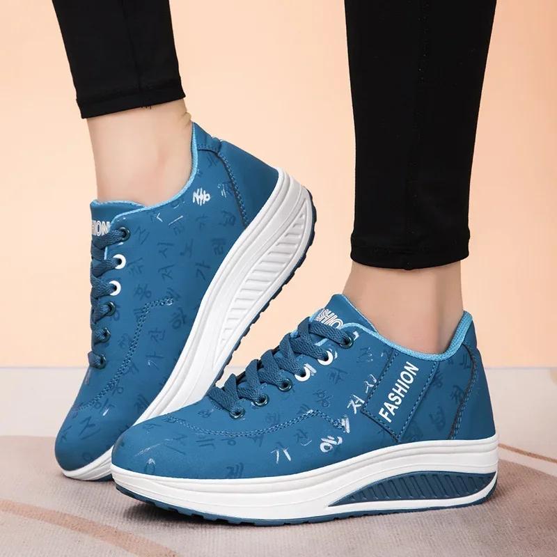 Femmes en plein air fond épais balançoire chaussures décontractées plate-forme de mode grand 42 fond