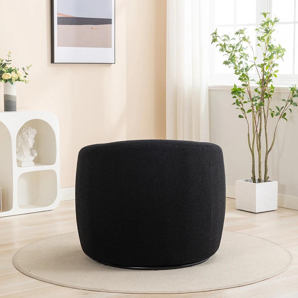 SEYNAR-Fauteuil d'Accent à Comcussion Moderne en Velours Résistant à 360, Chaise d'Appoint Ronde pou