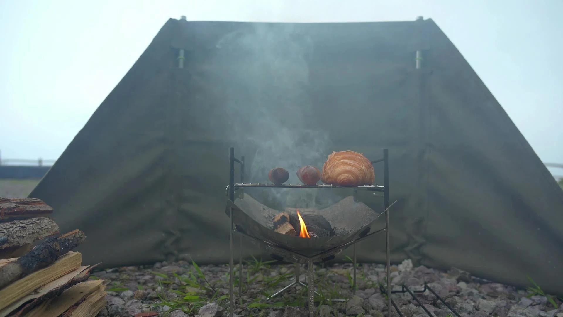 Barbecue camping pliant acier inoxydable Campingmoon - Gril portable jardin extérieur pliable