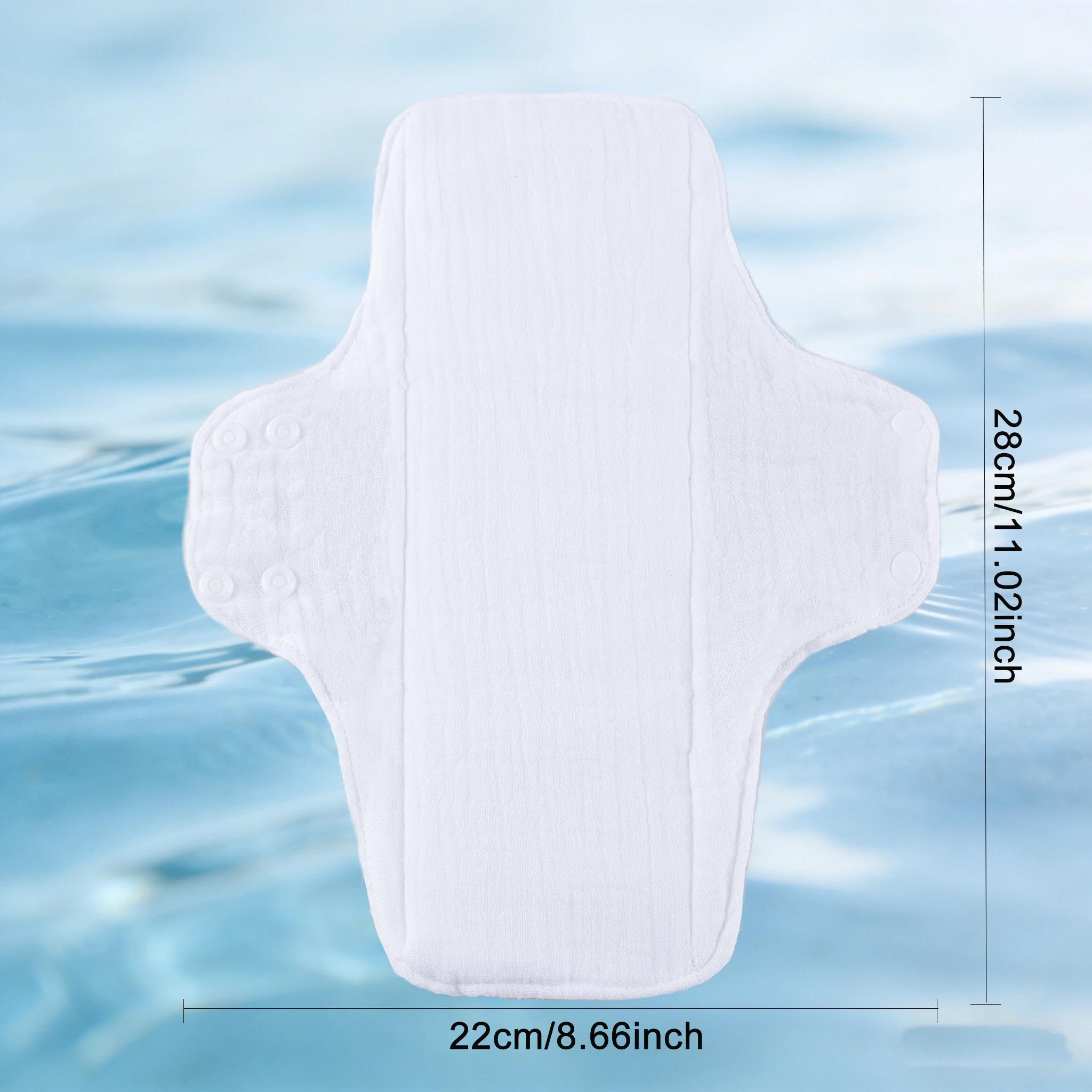 BIAI 5 pièces de coussinets en coton réutilisables lavables, doux pour la peau, coussinets en tissu 