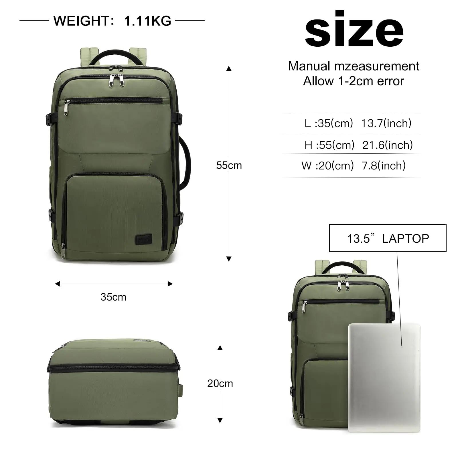 KONO Travel Backpack bagage à main |   Imperméable et résistant aux avions |   Protège-détons 38L | 