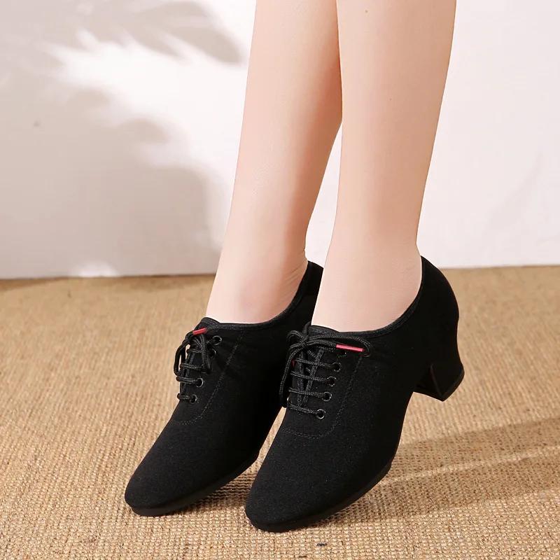Chaussures de danse d'hiver pour femmes, chaussures de danse modernes Oxford à semelle souple, chaus