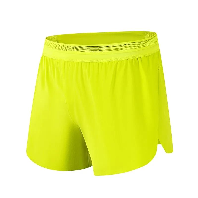 Short en soie glacée pour hommes, Double pont, séchage rapide, couleur unie, course à pied, Fitness,
