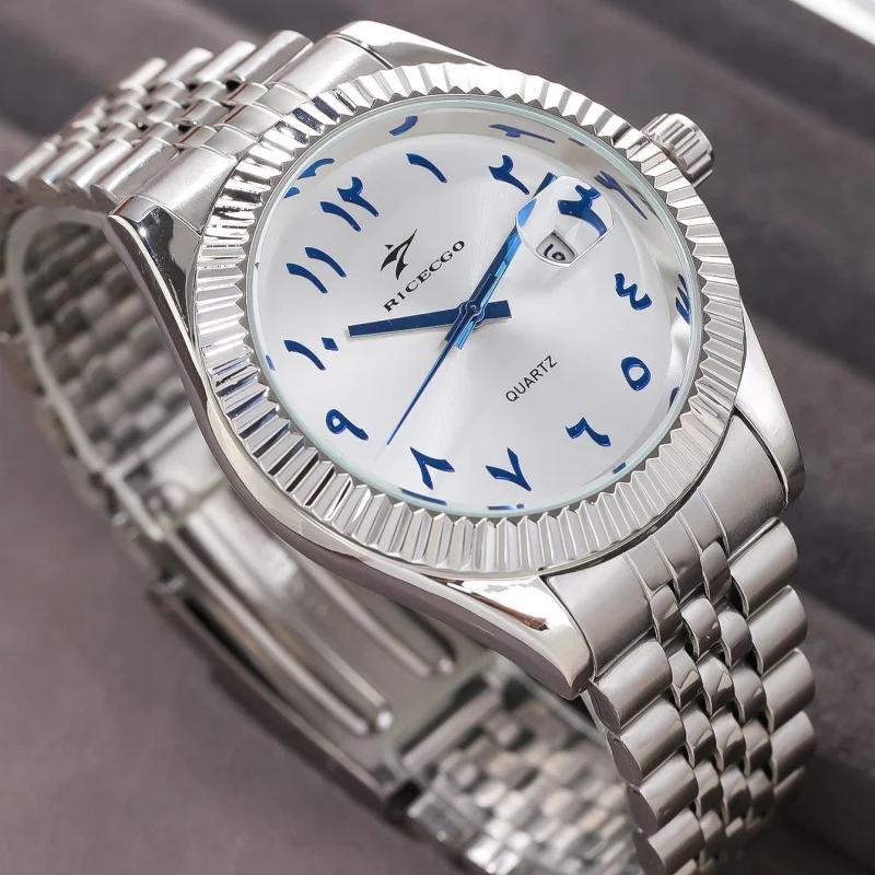 Nouveaux hommes Date montres haut de gamme de luxe calendrier décontracté en acier inoxydable affair