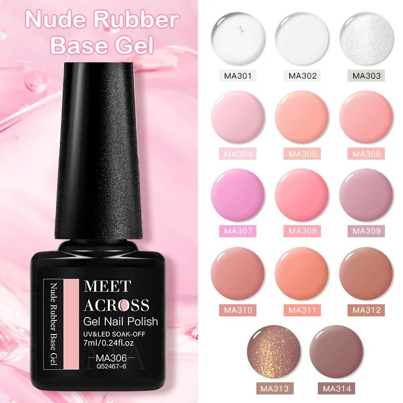 Vernis à ongles Gel Base en caoutchouc nu 2 en 1, Semi-Permanent, coloré, UV LED, pour manucure, ver