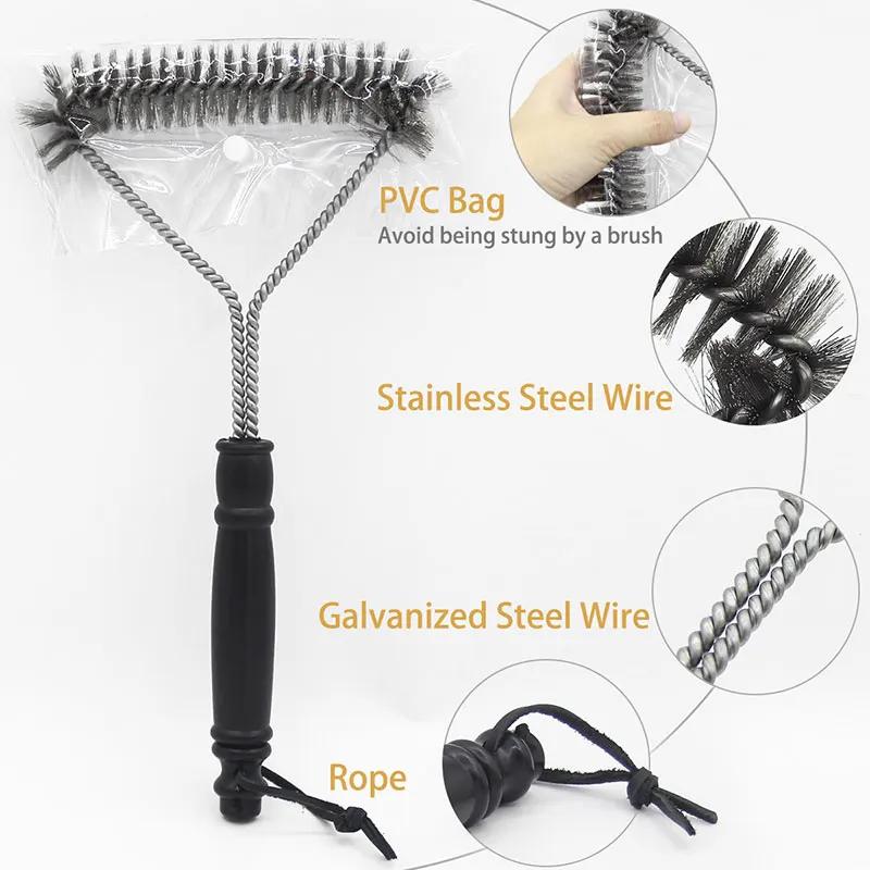 Brosse de nettoyage pour Barbecue, outil de nettoyage, accessoires de gril, poils en acier inoxydabl