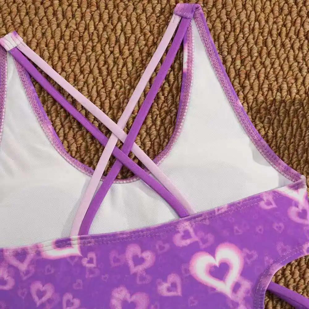 Maillot de bain une pièce imprimé pour filles, rembourré, pour enfants, pour baigneurs, vêtements de
