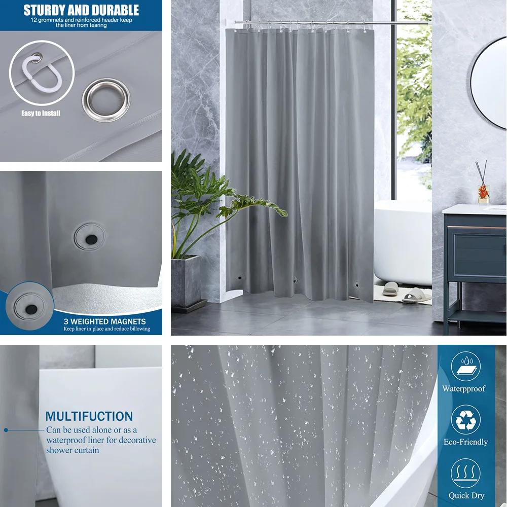 Rideau de douche PEVA, rideaux de bain transparents en plastique imperméable, rideaux de salle de ba