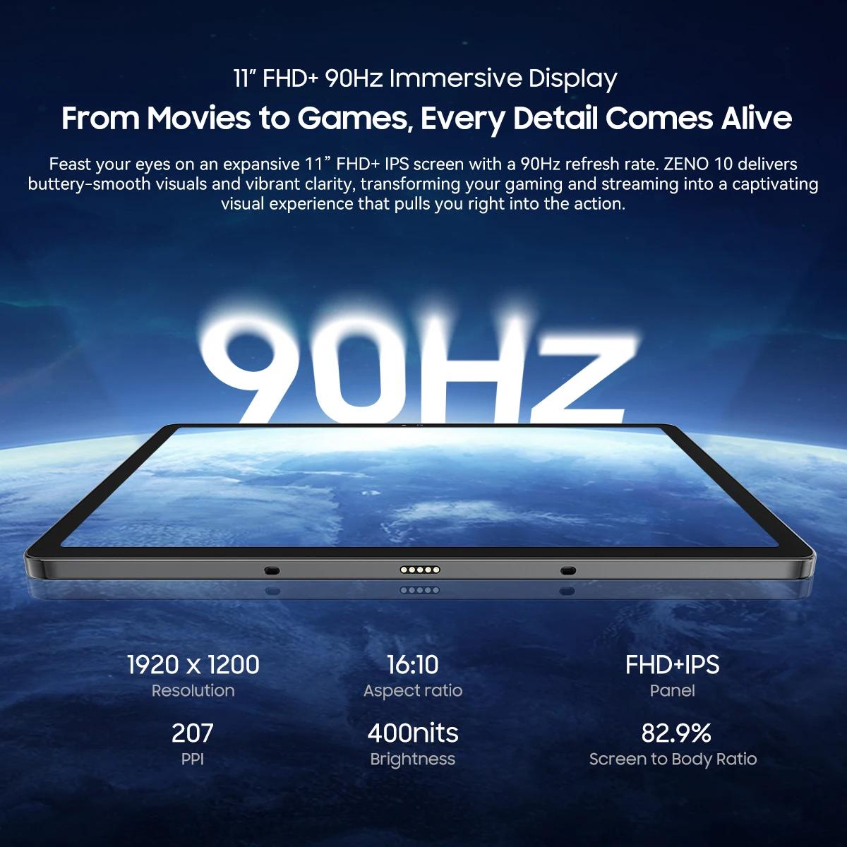 Tablette Blackview Zeno 10 5G AI, écran FHD+ 11 pouces 90Hz, quatre haut-parleurs, 8800mAh, Widevine