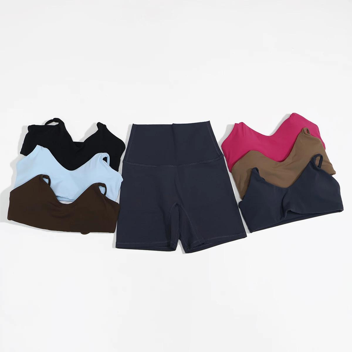 Ensemble de sport d'été pour femmes, 2 pièces, sans manches, pour gymnastique, yoga, taille haute, l