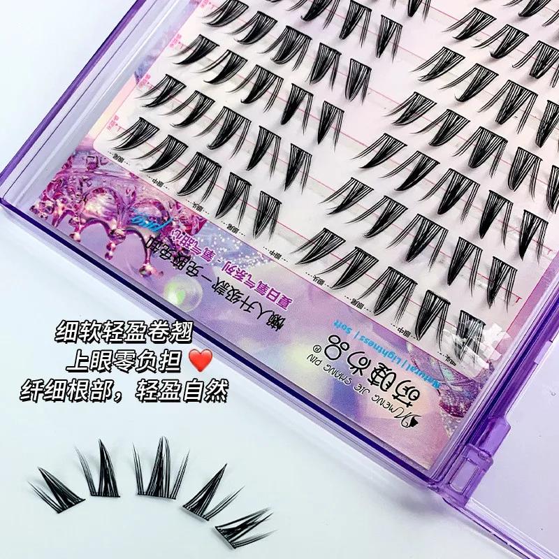 Faux-cils auto-adhésifs sans colle, ailés, moelleux, naturels, épais, Manga, réutilisables, élargis,