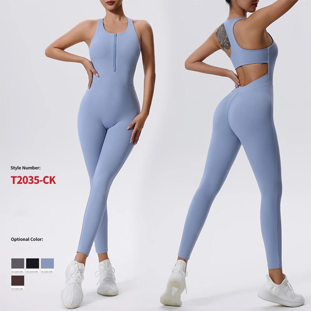 Combinaison de yoga dos nu sexy pour femmes, combinaisons de batterie d'entraînement sportif, barbot