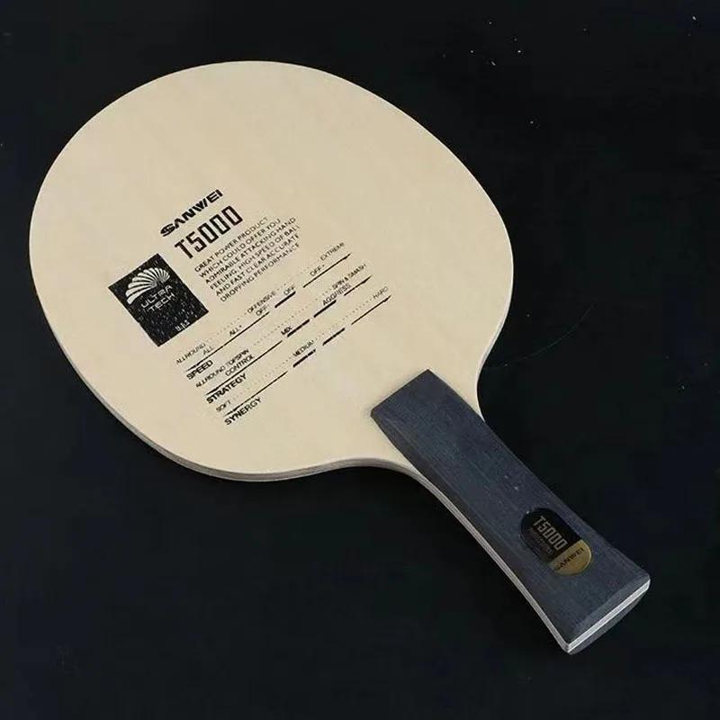 Sanwei – lame de Tennis de Table T5000 originale, 5 bois, 2 entrées en carbone, lame de Ping-Pong in