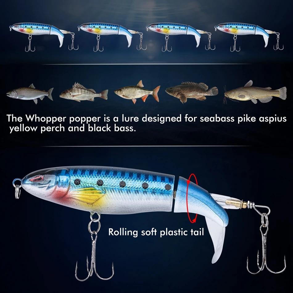 Goture 1 pièces Whopper Popper leurre de pêche 13g/17g/35g pour matériel de pêche flottant queue rot
